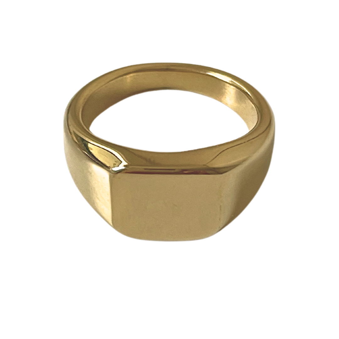 Anillo Classic Square Signet | KHLOE JOYAS | 40%,Anillos,Color Oro,Unisex