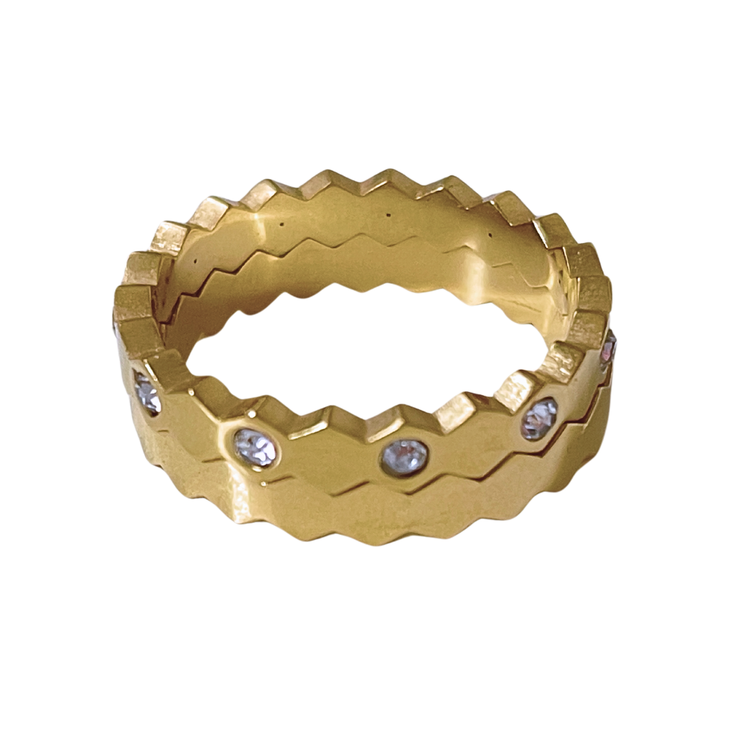 Anillo Lidia (Set De 2 Anillos) | KHLOE JOYAS | Anillos,Color Oro,Color Plata,Con Brillantes