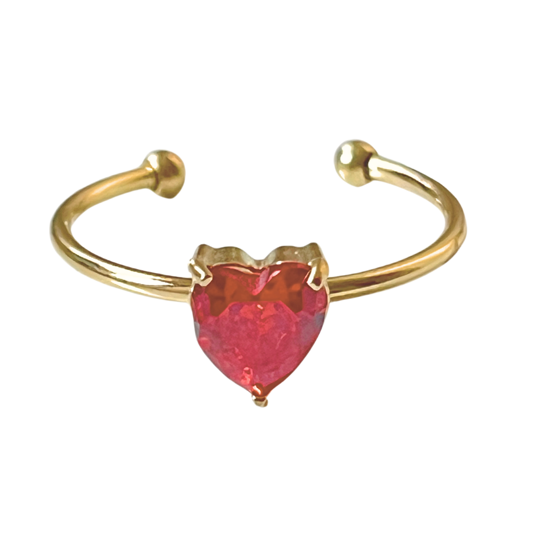 Anillo Red Heart | KHLOE JOYAS | Anillos,Color Oro,Color Plata,Con Brillantes,Corazon