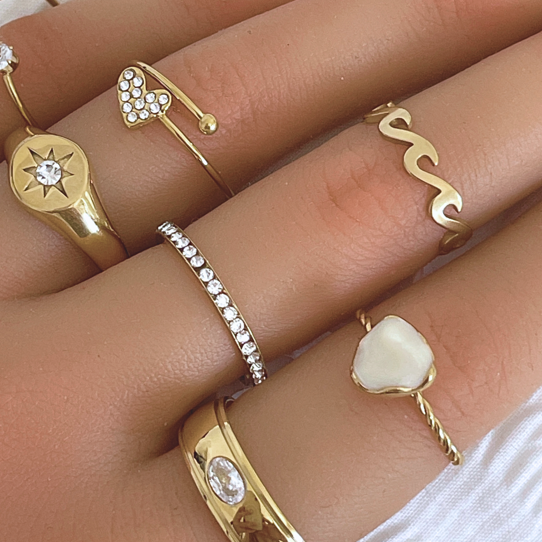 Anillo Waves | KHLOE JOYAS | 40%,Anillos,Color Oro,Unisex