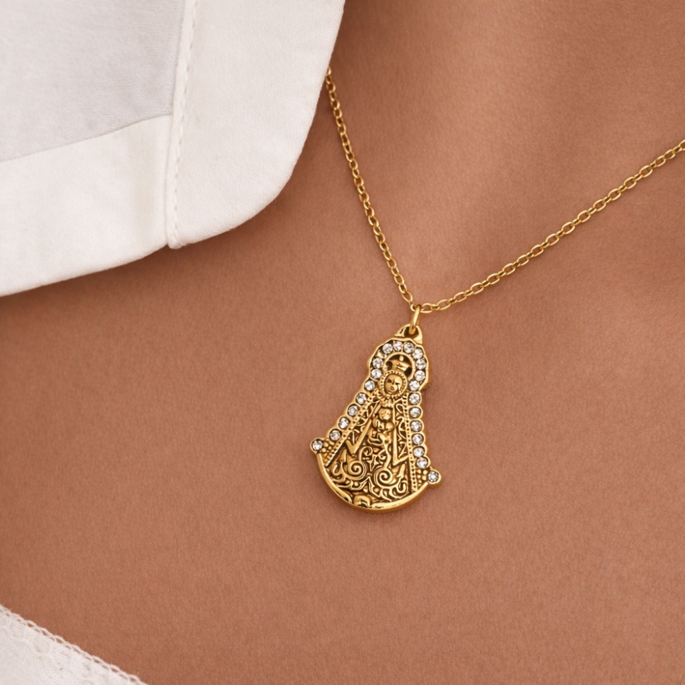 Virgin of El Rocío Necklace with Diamonds