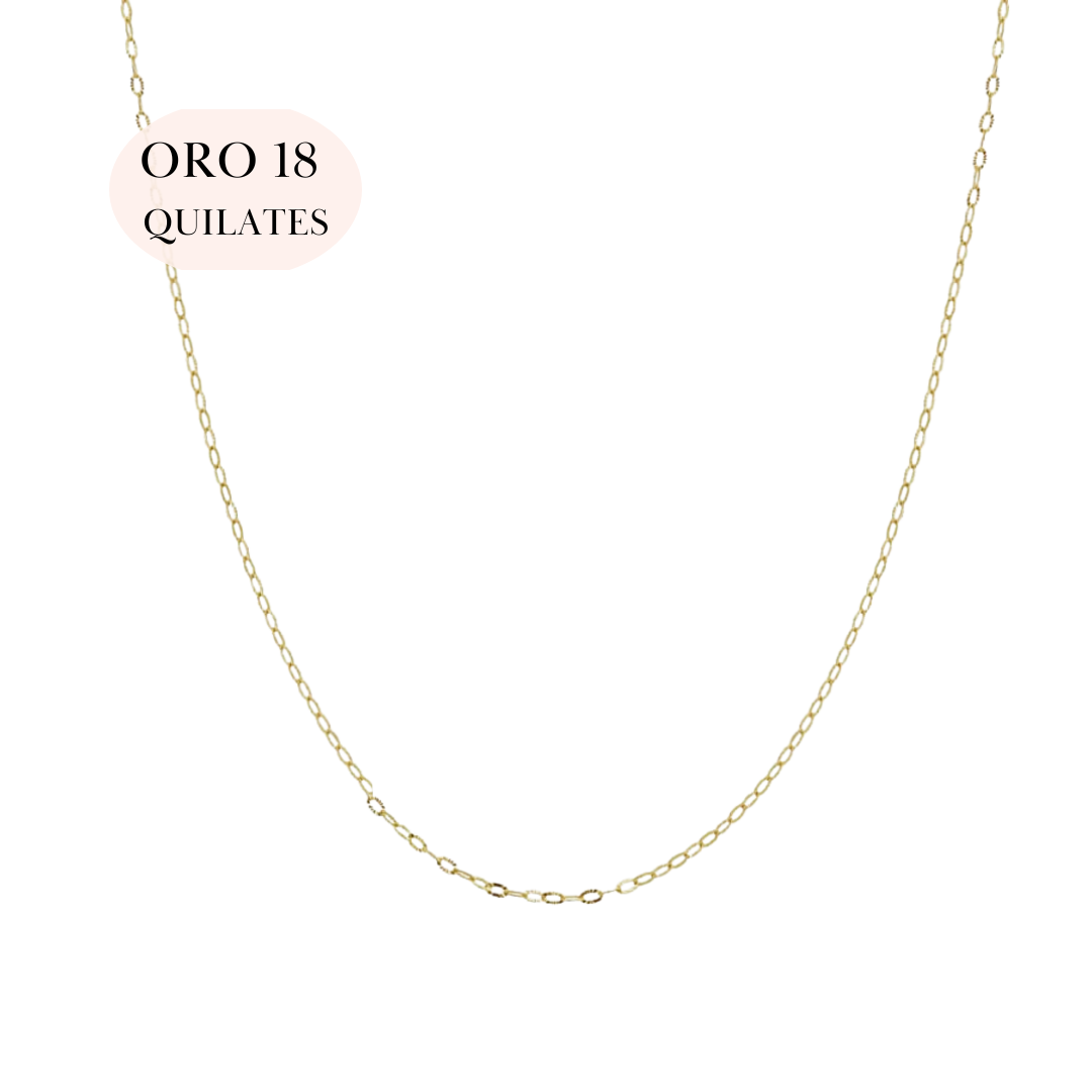 Cadena Oro 18 Quilates Eslabones Tallados 1MM | KHLOE JOYAS | Cadenas,Oro 18 Quilates