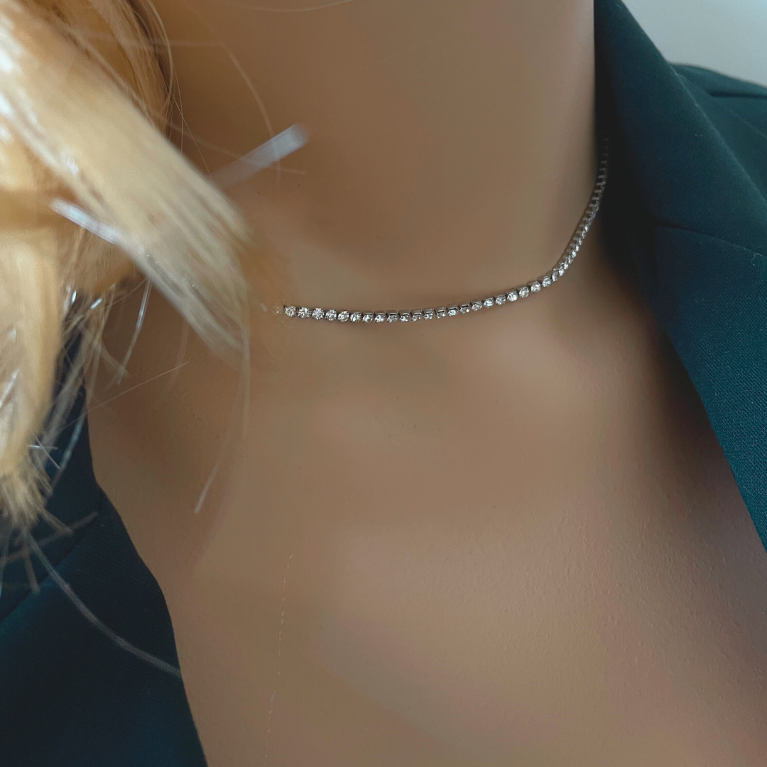 Choker Harlow | KHLOE JOYAS | 40%,Collares,Color Oro,Color Plata,Con Brillantes,Gargantillas