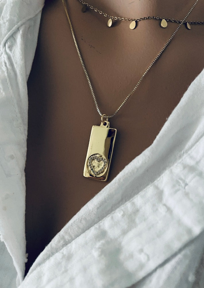 Colgante Solid Love | KHLOE JOYAS | Colgantes,Collares,Color Oro,Con Brillantes