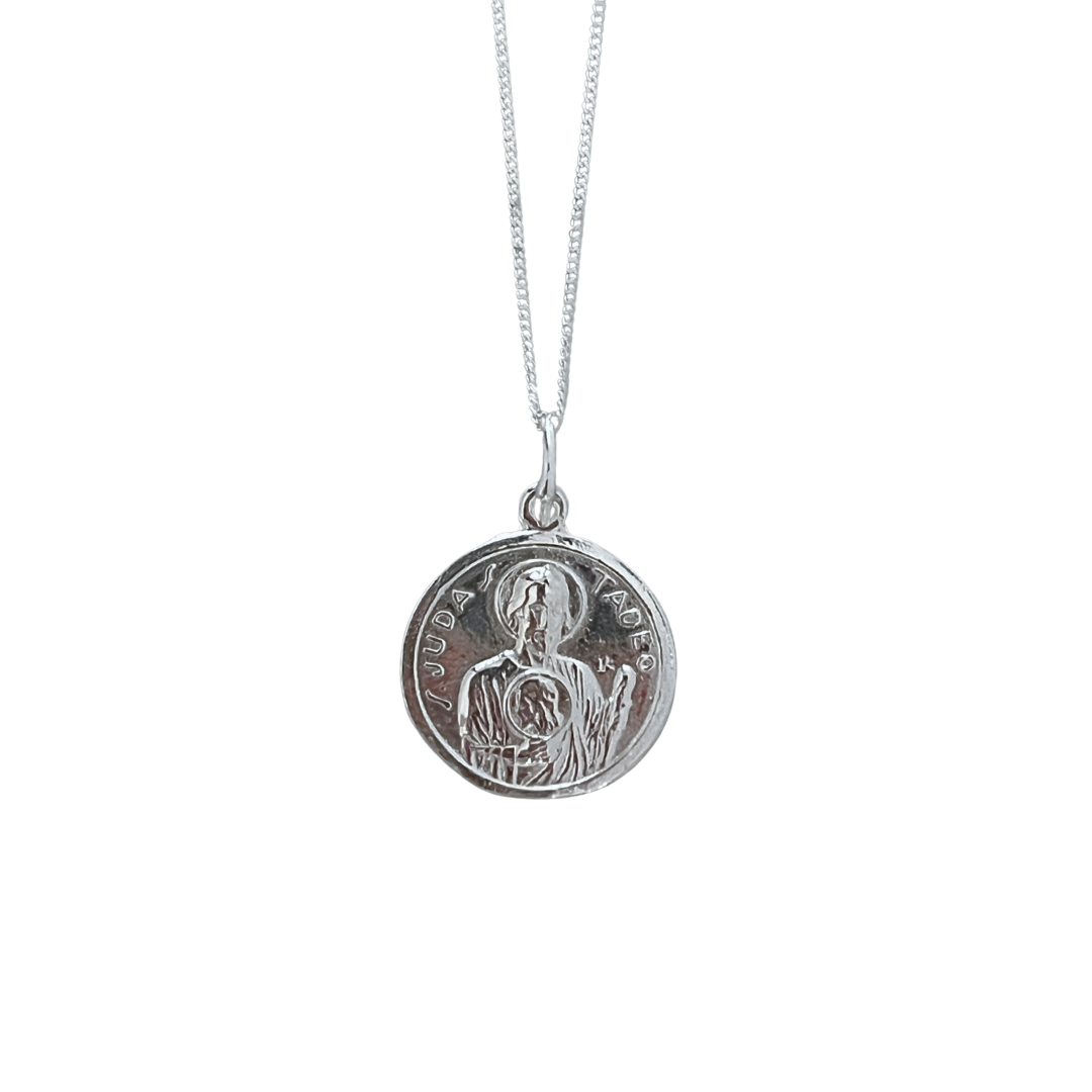 Collar San Judas Tadeo Plata De Ley
