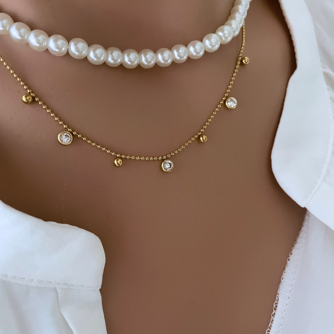 Collar Chicuelina CZ | KHLOE JOYAS | Collares,Color Oro,Con Brillantes,Gargantillas