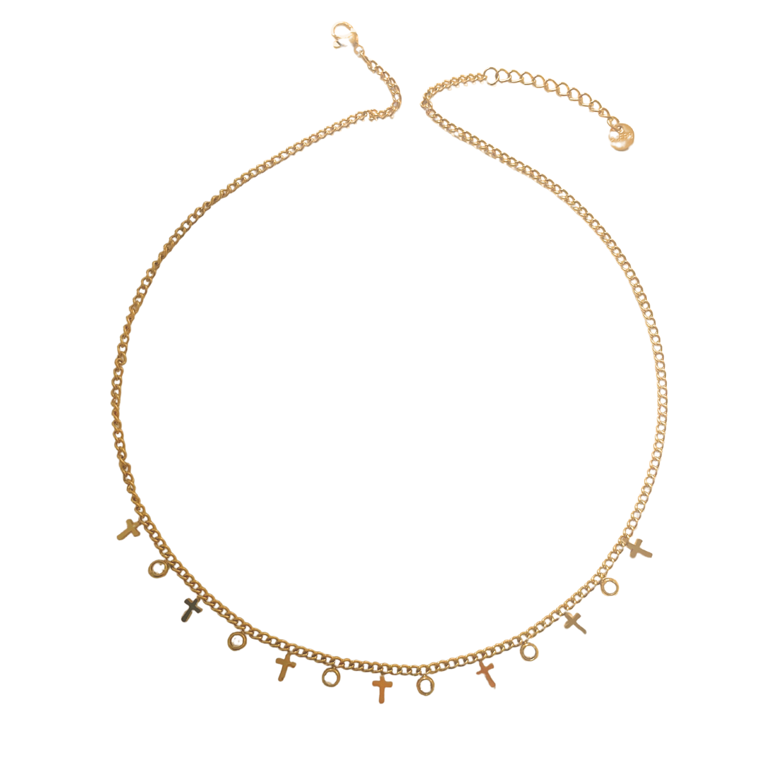 Collar Crucis Lux | KHLOE JOYAS | 40%,60%,Collares,Color Oro,Con Brillantes,Cruces,Gargantillas,Religioso