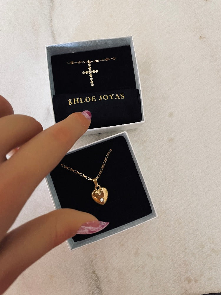 Collar Cruz Ritz | KHLOE JOYAS | Colgantes,Collares,Color Oro,Con Brillantes,Cruces,Religioso