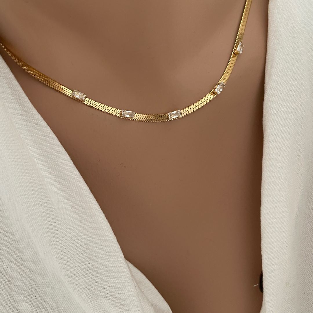 Collar Empathy CZ | KHLOE JOYAS | 15%,Collares,Color Oro,Con Brillantes,Gargantillas