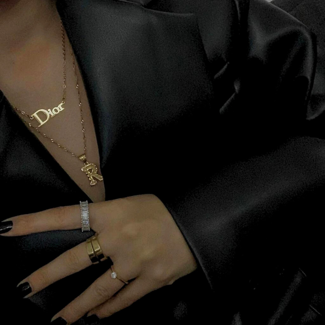 Collar Inicial Jan | KHLOE JOYAS | 40%,Colgantes,Collares,Color Oro,Iniciales