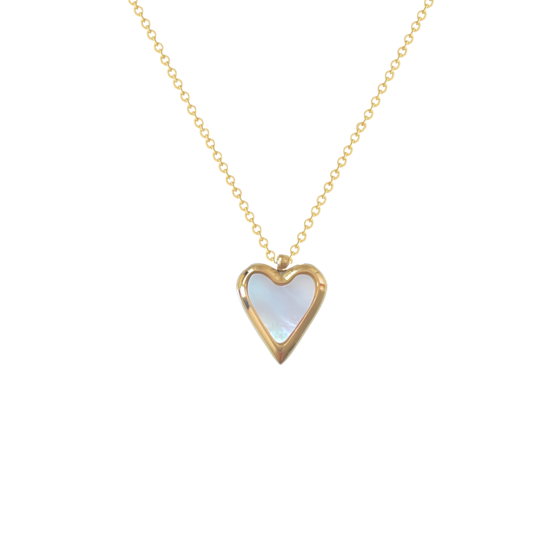 Collar Je T'Aime | KHLOE JOYAS | Colgantes,Collares,Color Oro,Color Plata,Corazon,Perlas