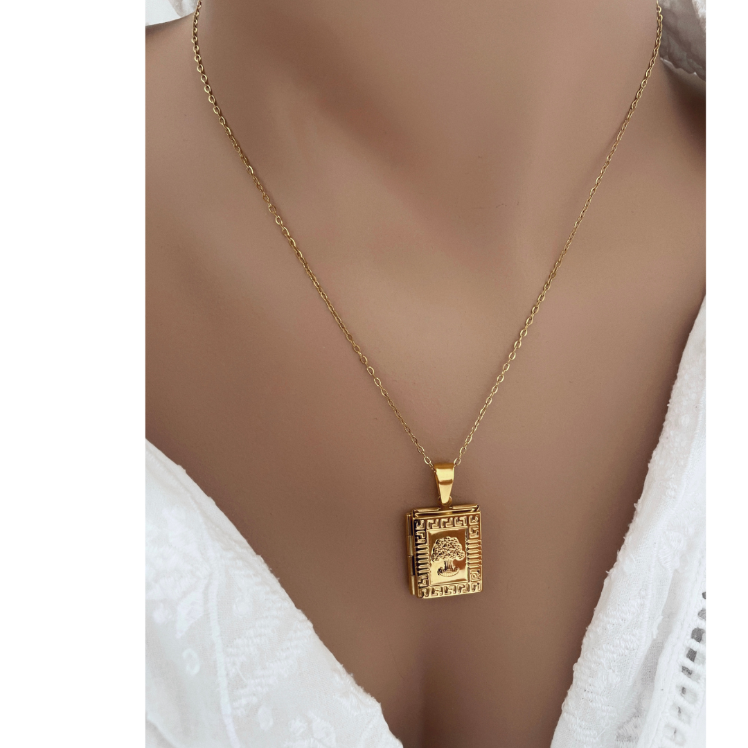 Collar Libro Arbol De La Vida | KHLOE JOYAS | 40%,Colgantes,Collares,Color Oro