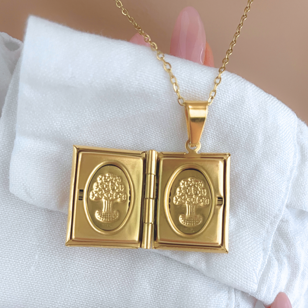 Collar Libro Arbol De La Vida | KHLOE JOYAS | 40%,Colgantes,Collares,Color Oro