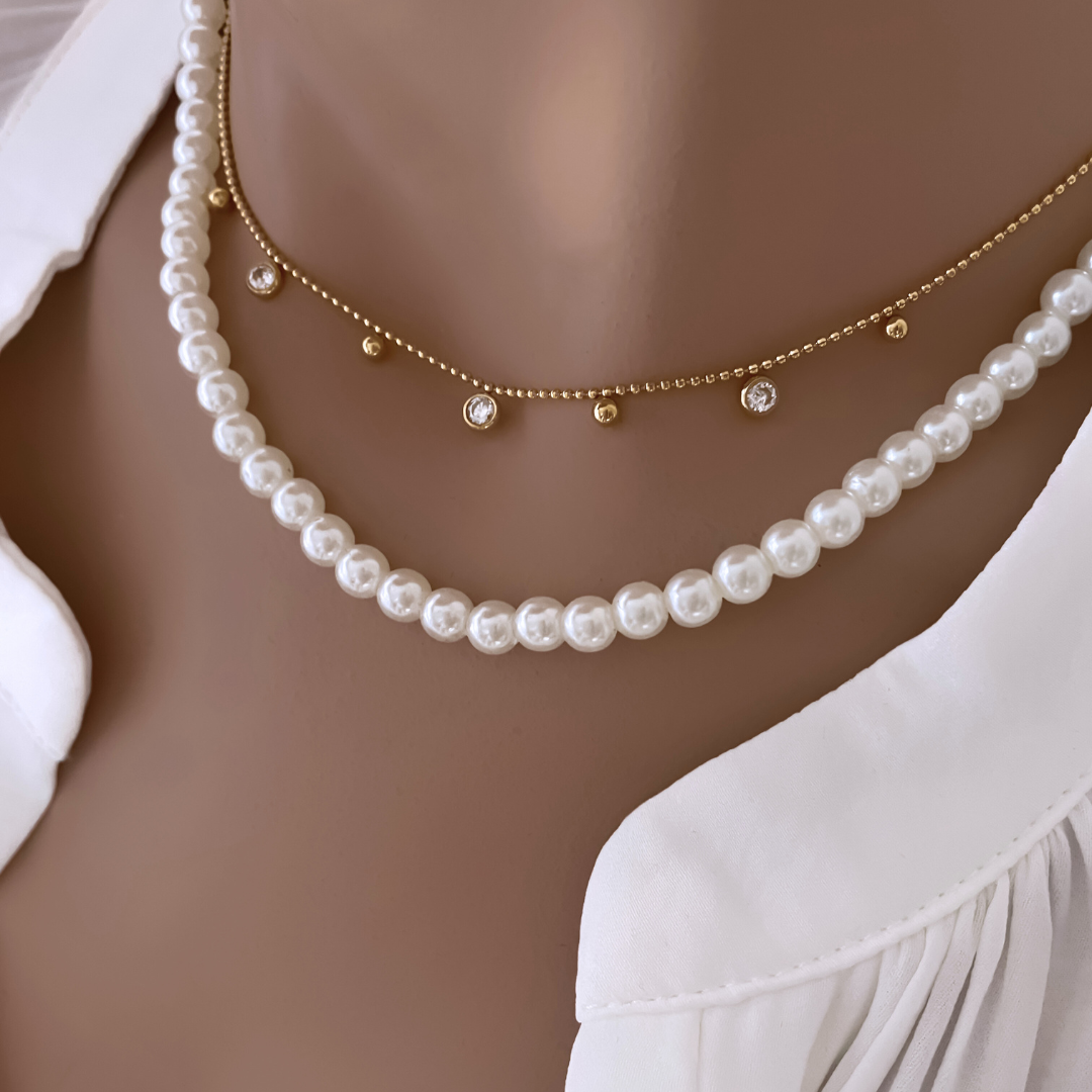 Collar Lucero | KHLOE JOYAS | Collares,Color Oro,Perlas