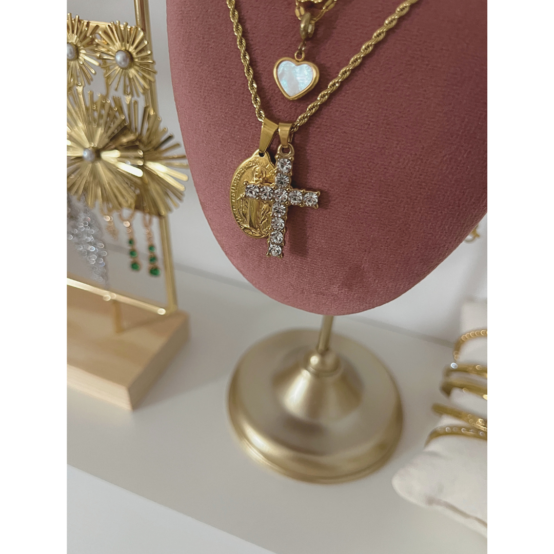 Collar Nuevo Regina Paris | KHLOE JOYAS | Colgantes,Collares,Color Oro,Con Brillantes,Cruces,Religioso,Unisex