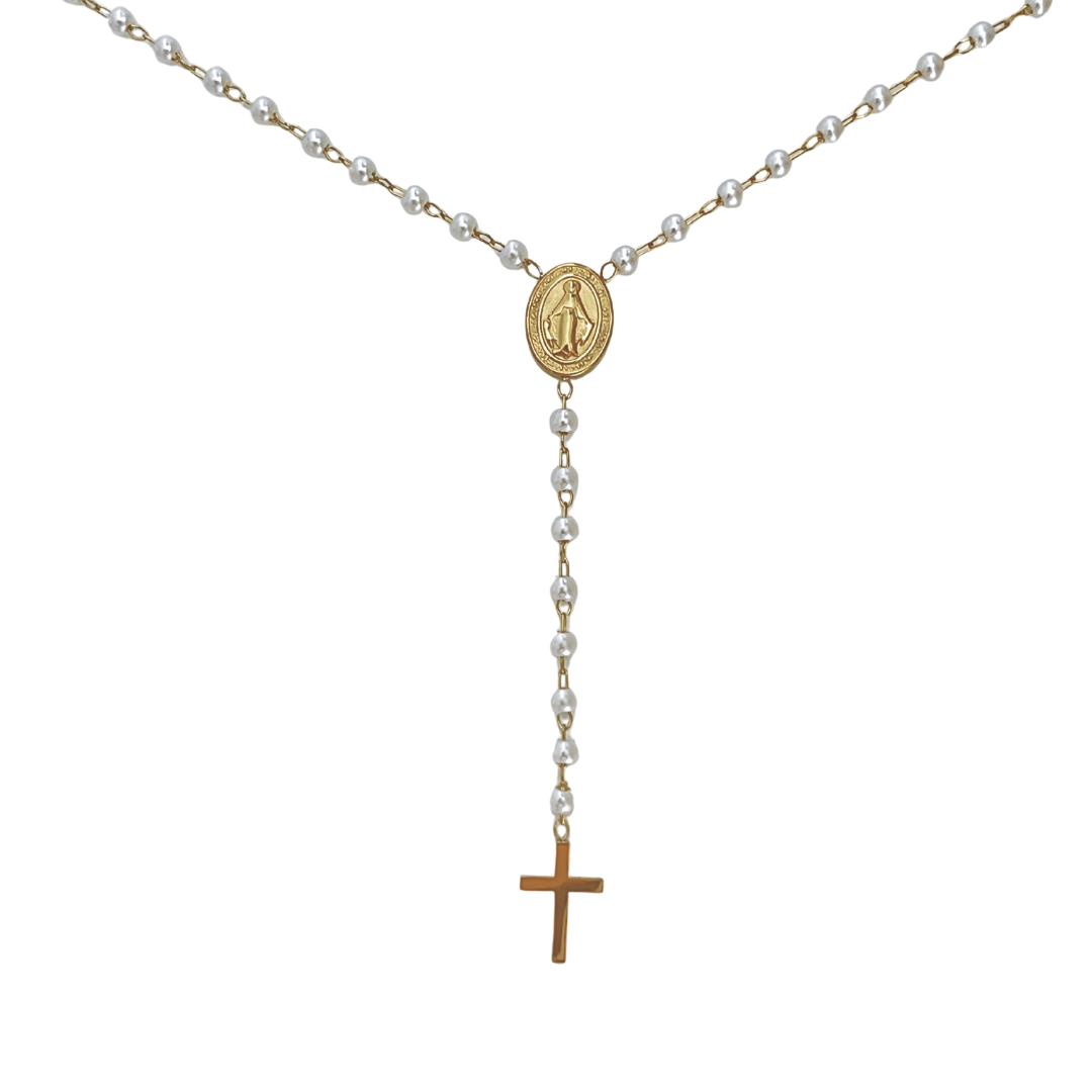 Collar Rosario Perlas Mini