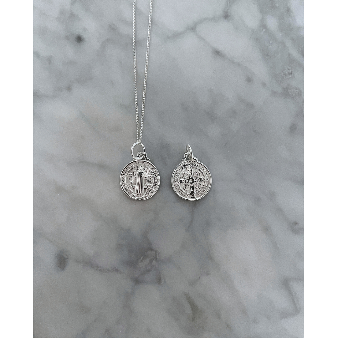 Collar San Benito Escapulario Plata De Ley
