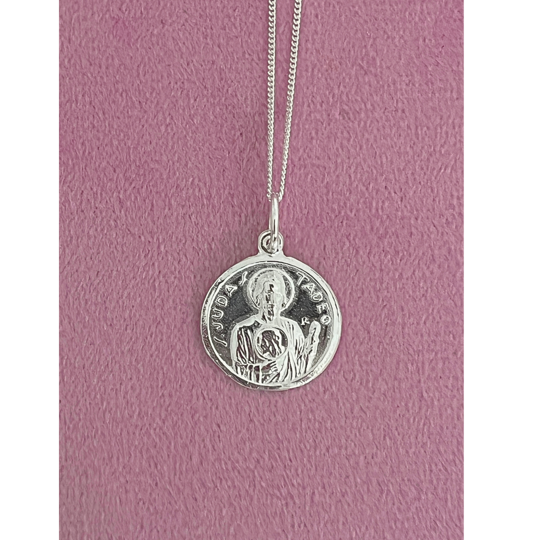 Collar San Judas Tadeo Plata De Ley