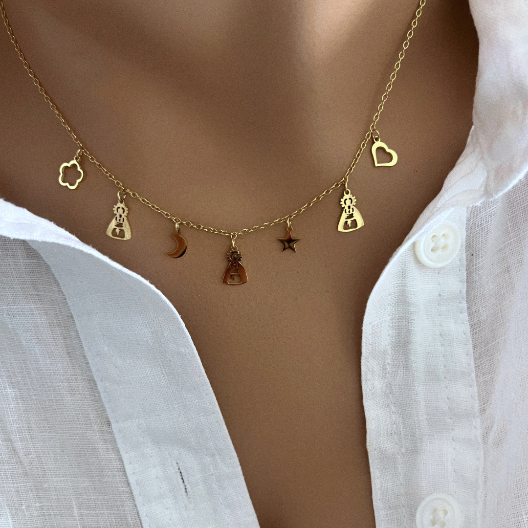 Collar Virgen De Los Desamparados Mini Charms