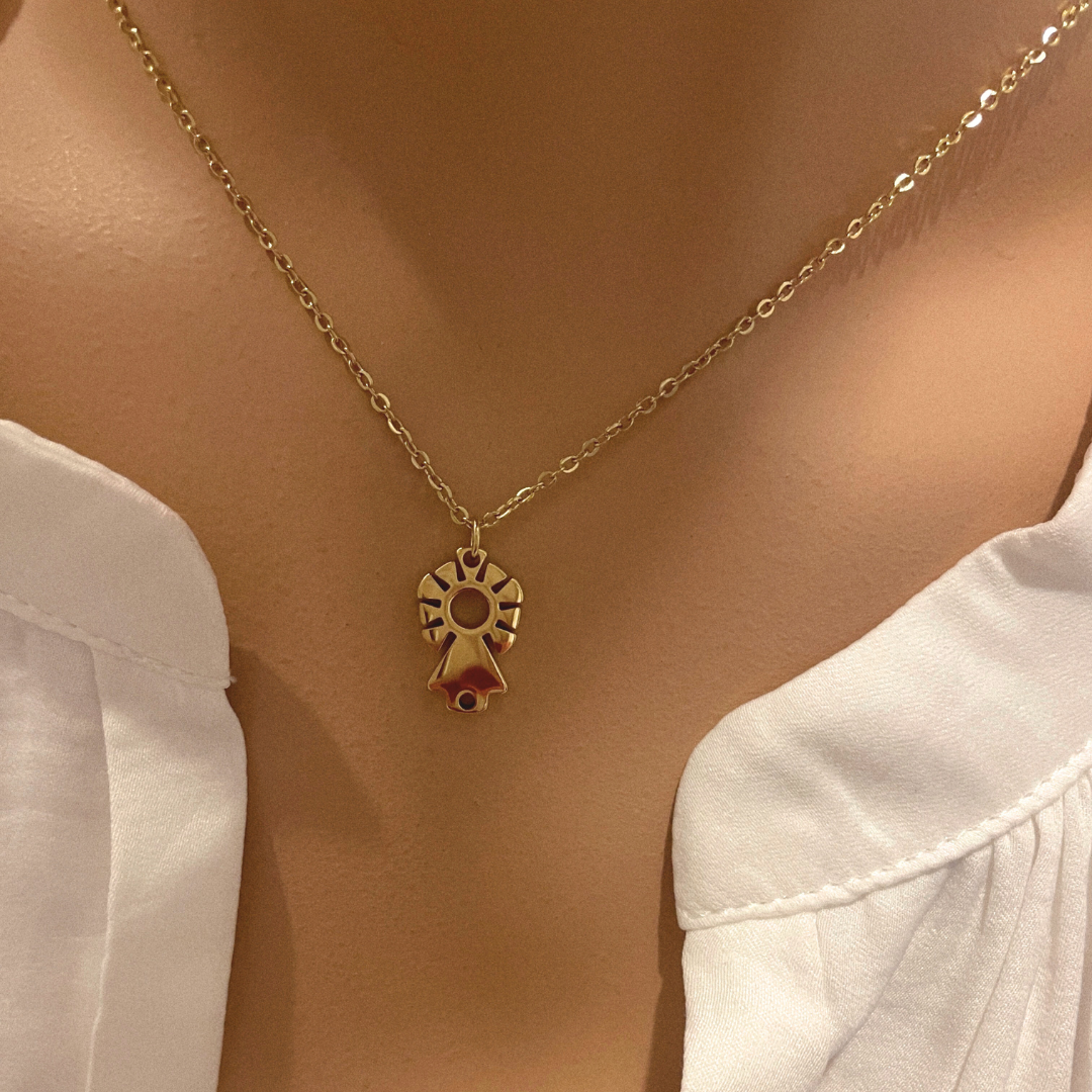 Collar Virgen Del Pilar Silueta Mini | KHLOE JOYAS | 15%,Colgantes,Collares,Color Oro,Color Plata,Religioso