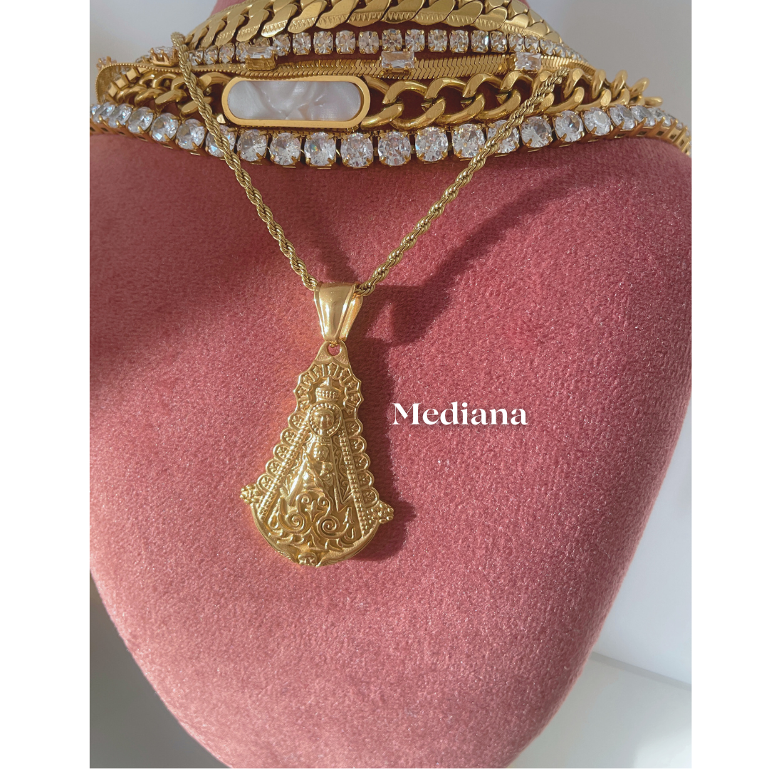 Collar Virgen Del Rocio | KHLOE JOYAS | 15%,Colgantes,Collares,Color Oro,Religioso,Unisex