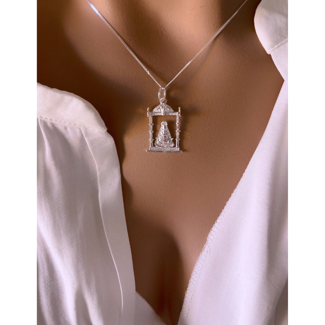 Collar Virgen Del Rocio Palio Plata De Ley