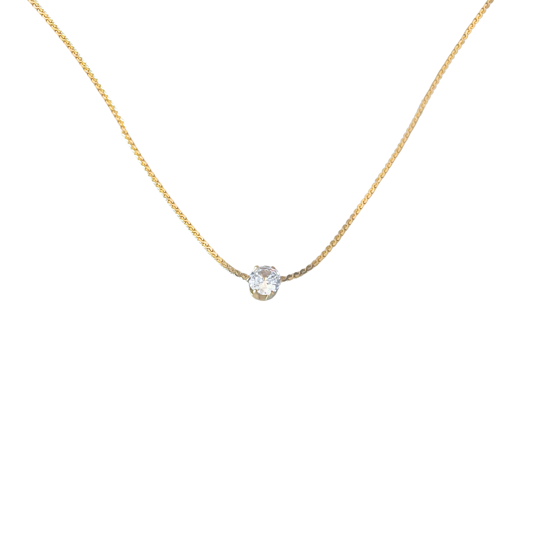 Collar Floating Diamond | KHLOE JOYAS | Cadenas,Collares,Color Oro,Color Plata,Con Brillantes