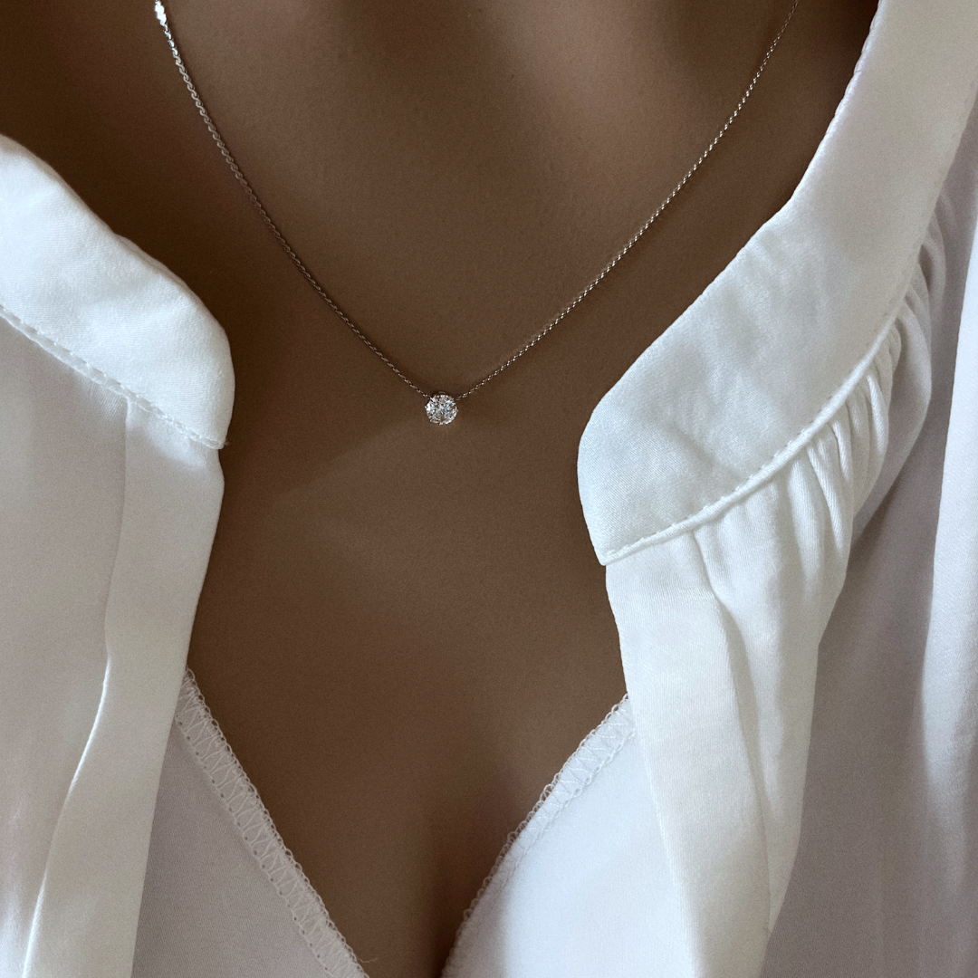 Collar Floating Diamond | KHLOE JOYAS | Cadenas,Collares,Color Oro,Color Plata,Con Brillantes