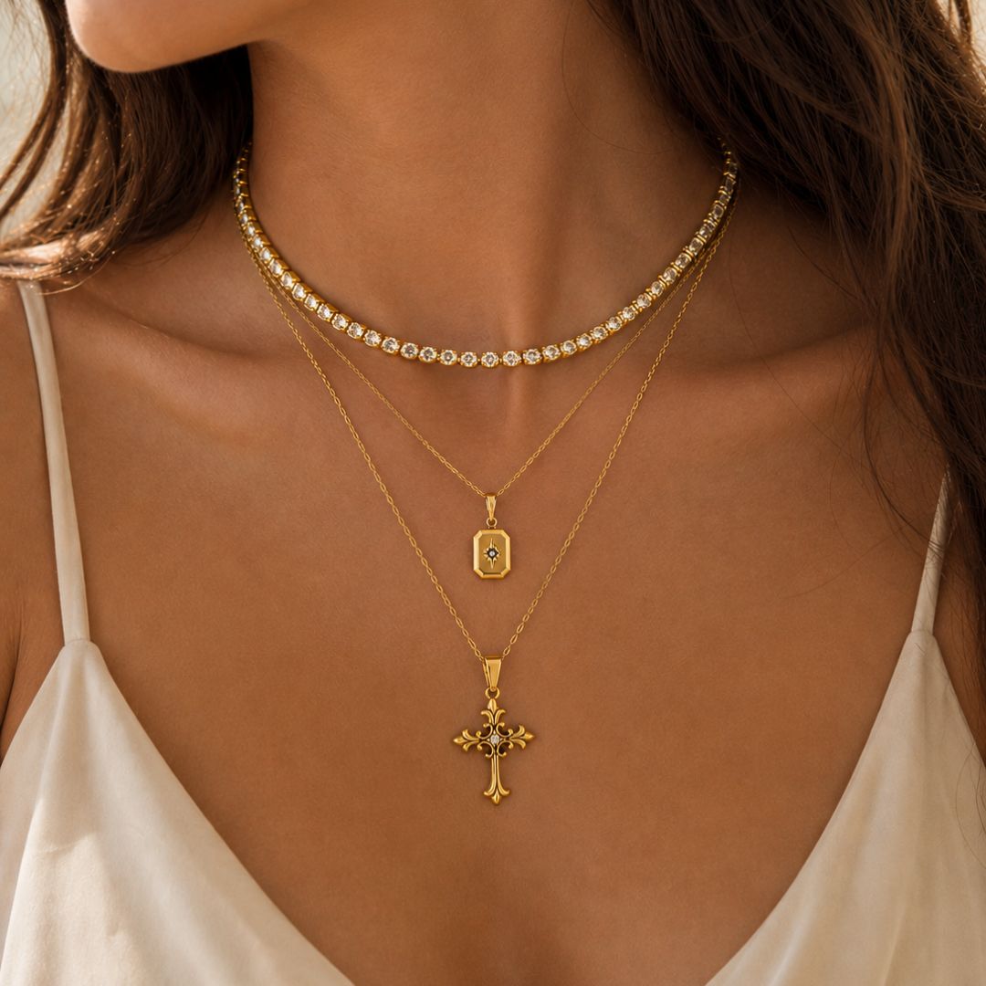 Geneva Cross Necklace