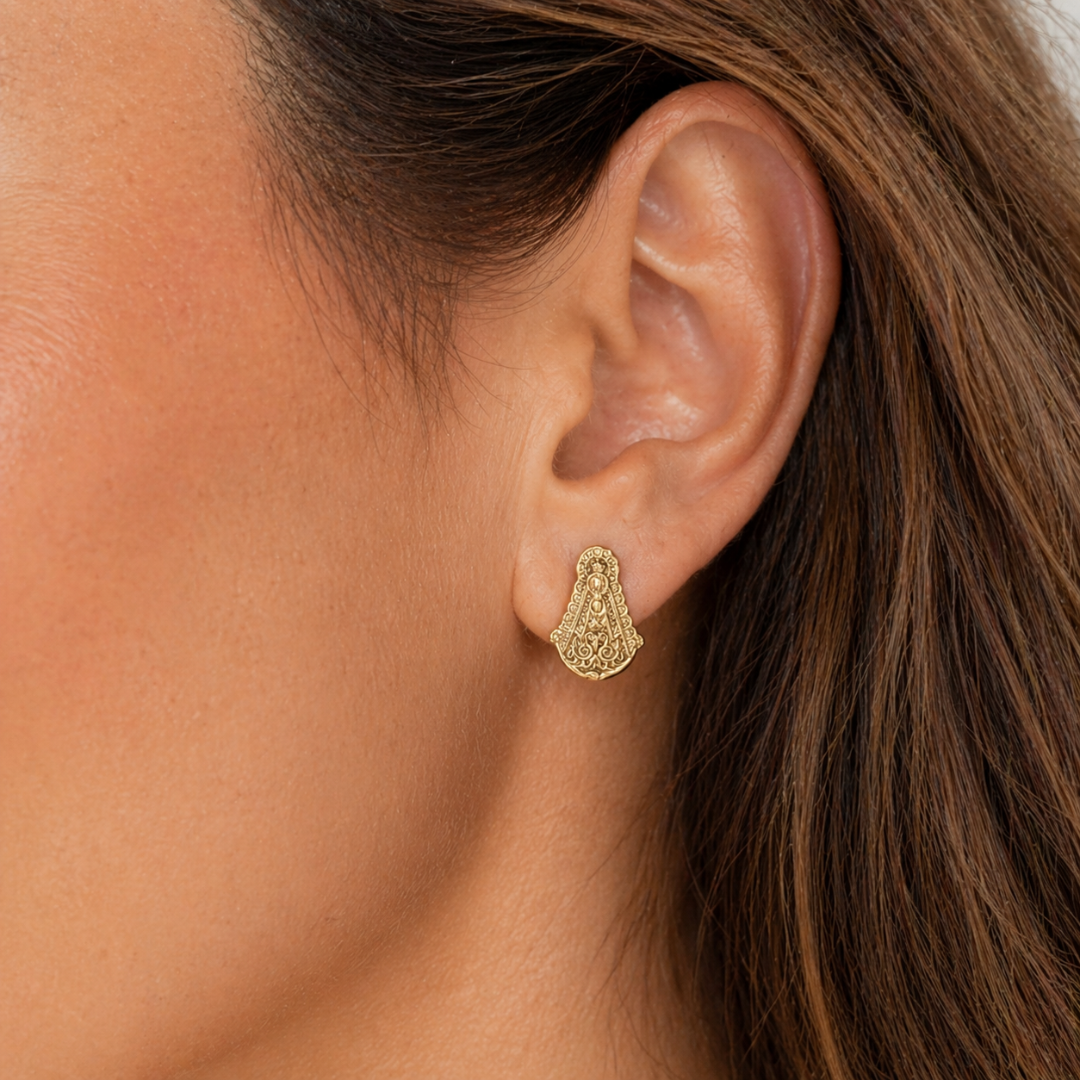 Set Virgen Del Rocio Medalla Y Pendientes