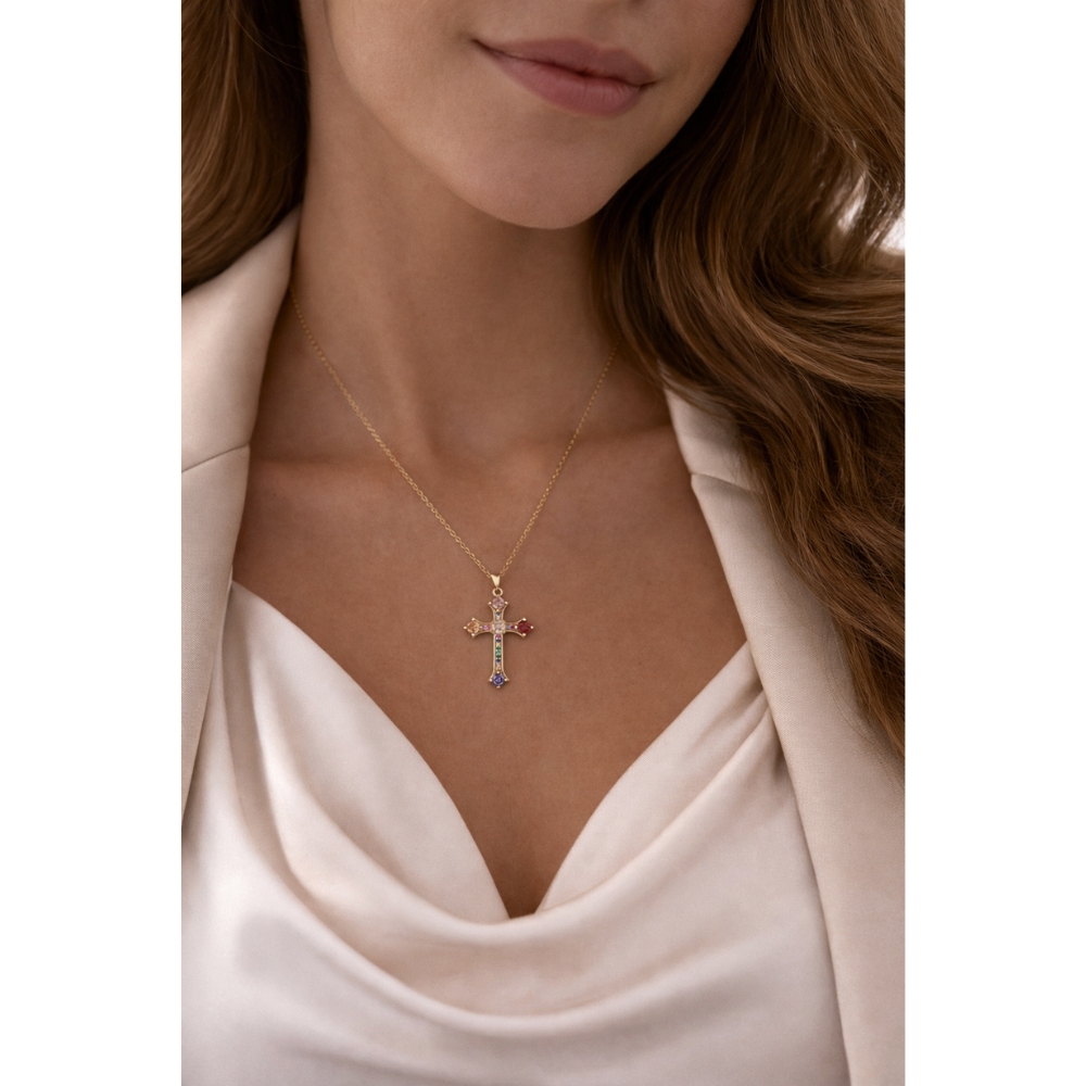 Collar Cruz Divina Multicolor