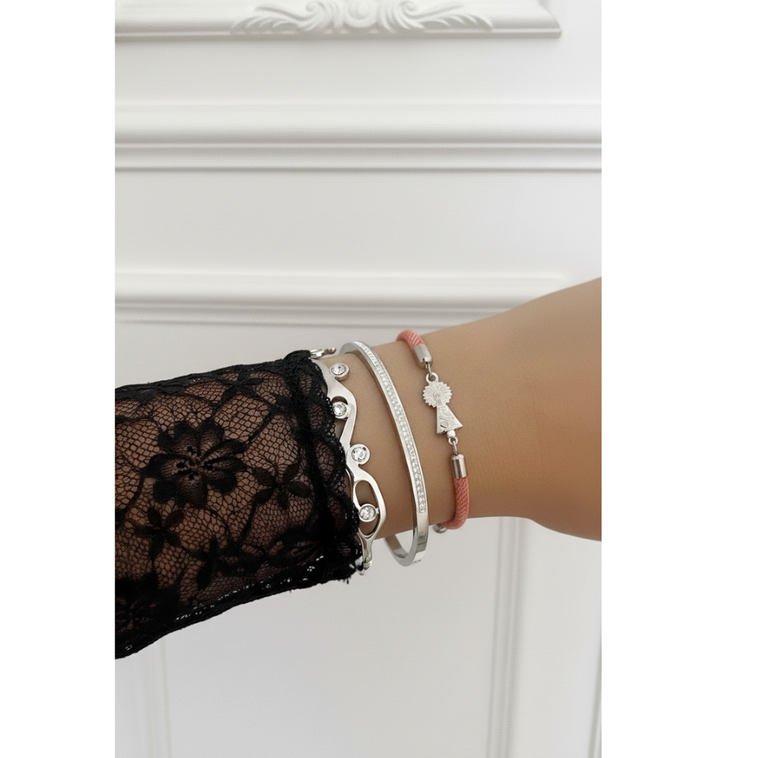 Pulsera Virgen Del Pilar Rosa Cord