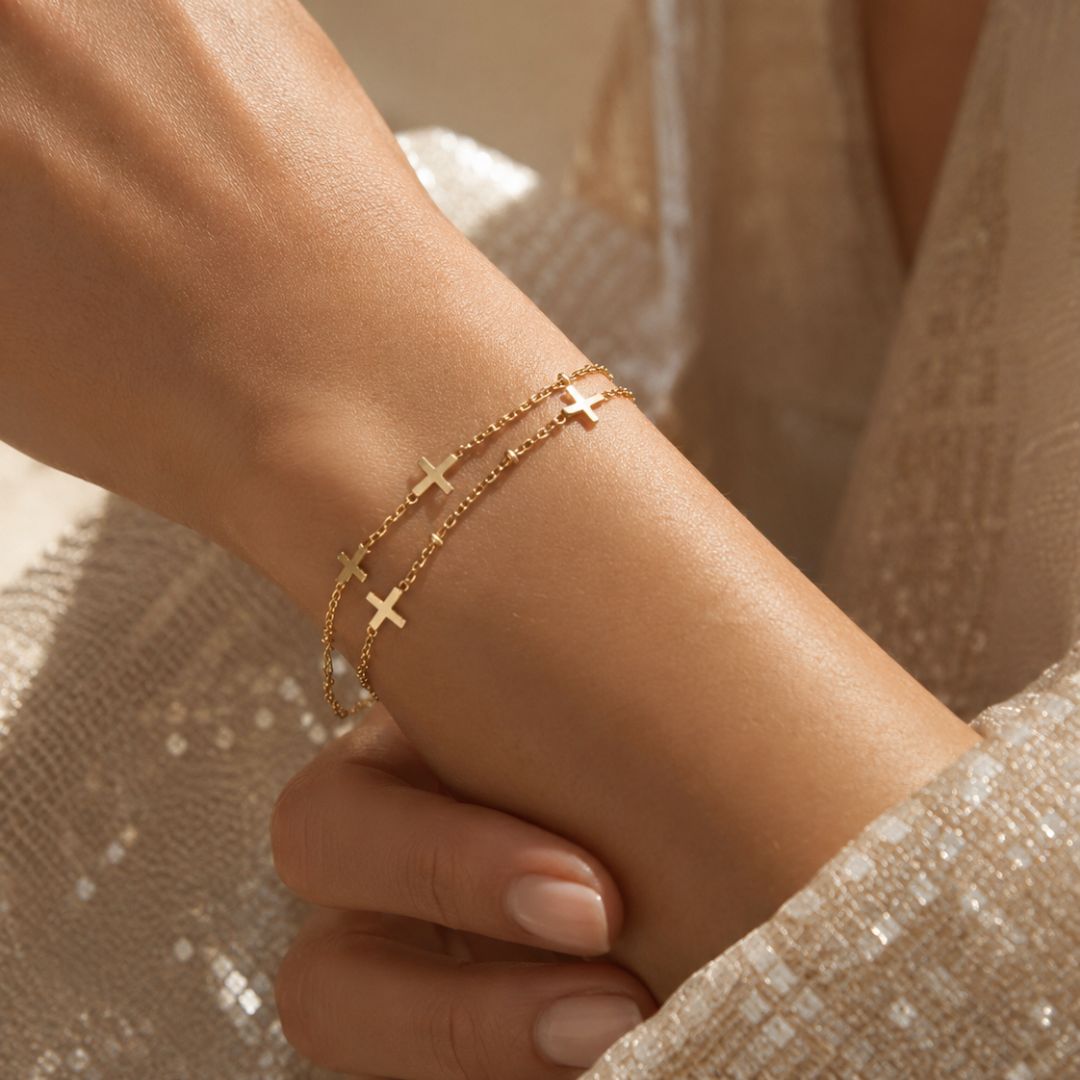 Mini Cross Layered Bracelet