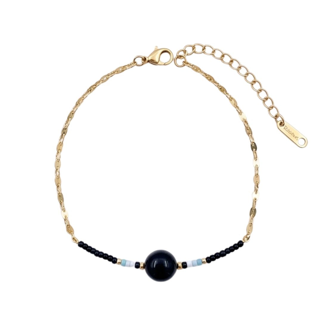 Tobillera Sirena Ónix Negro
