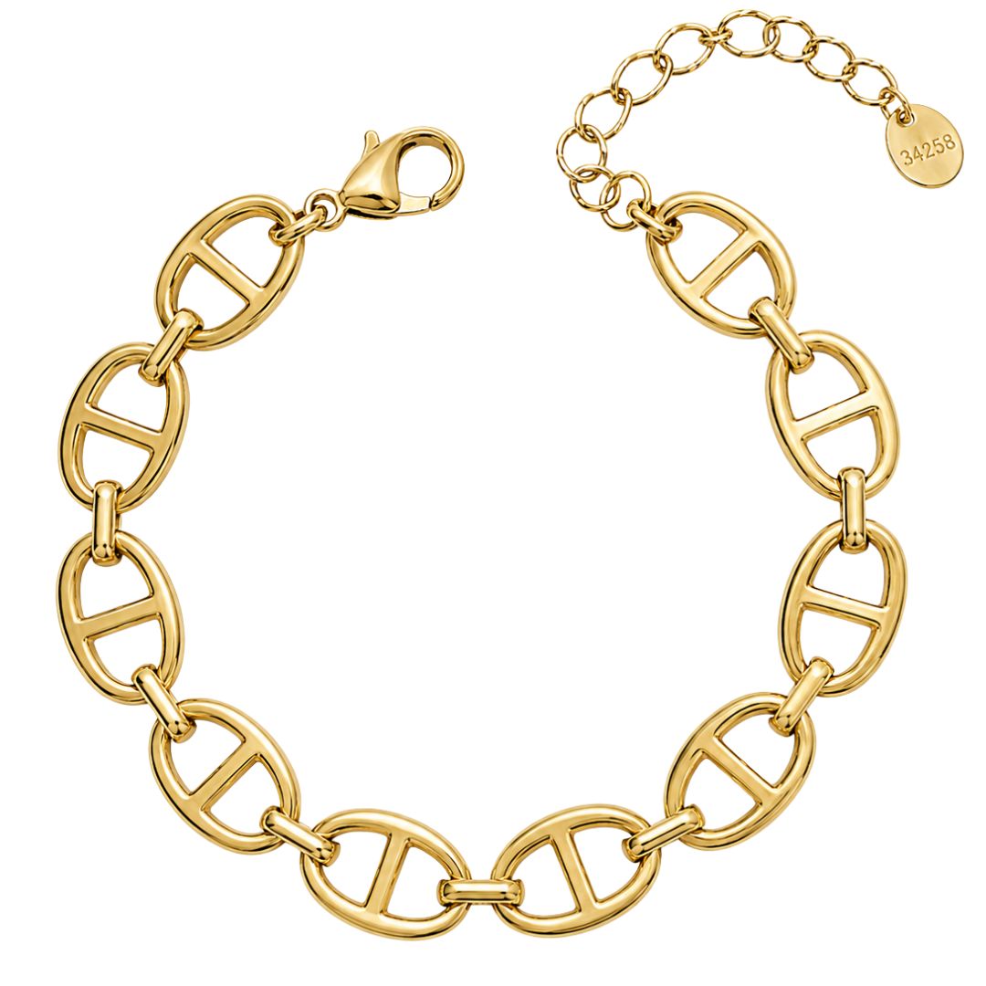 Gold bracelet with oval links