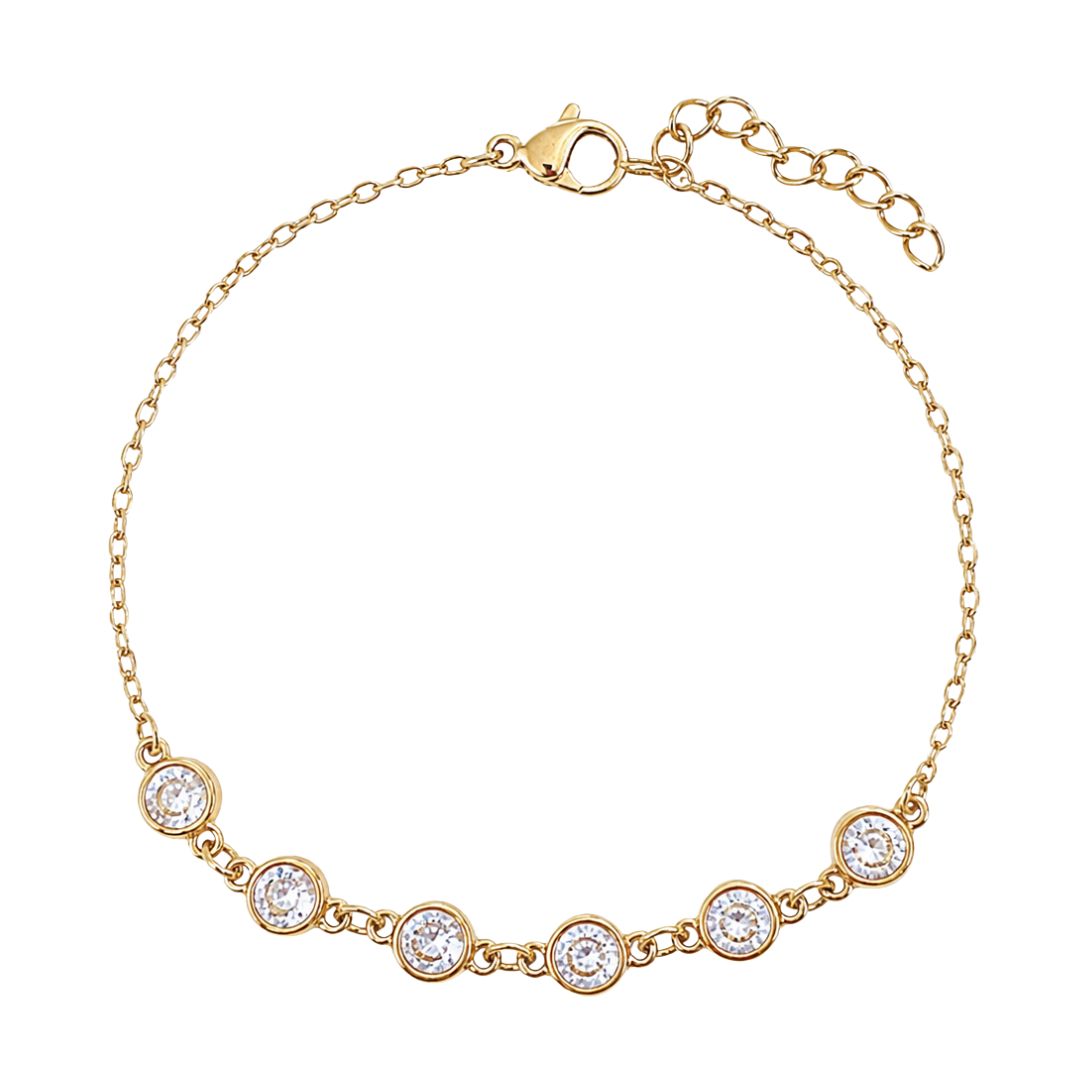 Pulsera de oro fina con brillantes