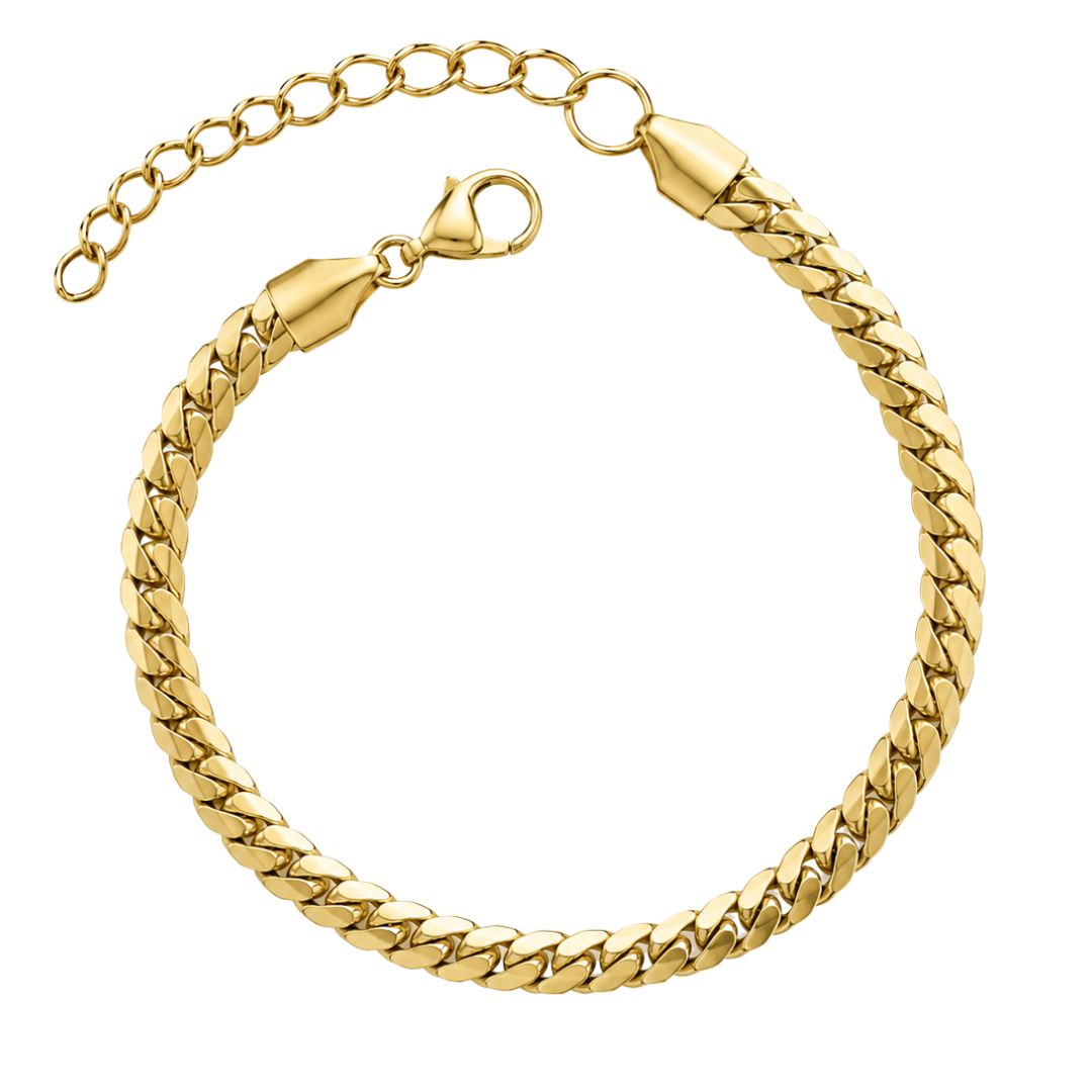 Gold curb chain bracelet