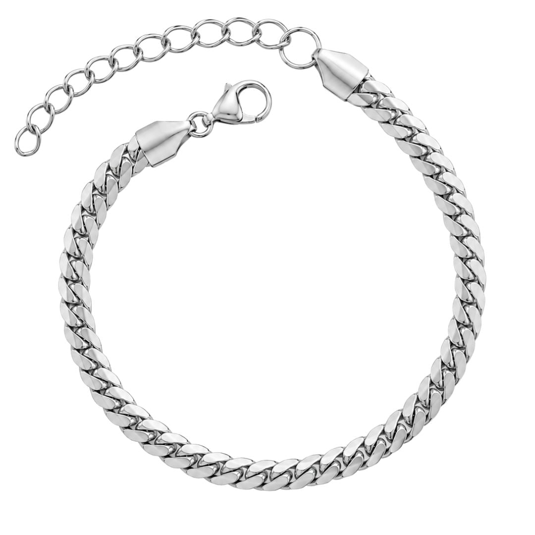 Silver curb chain bracelet