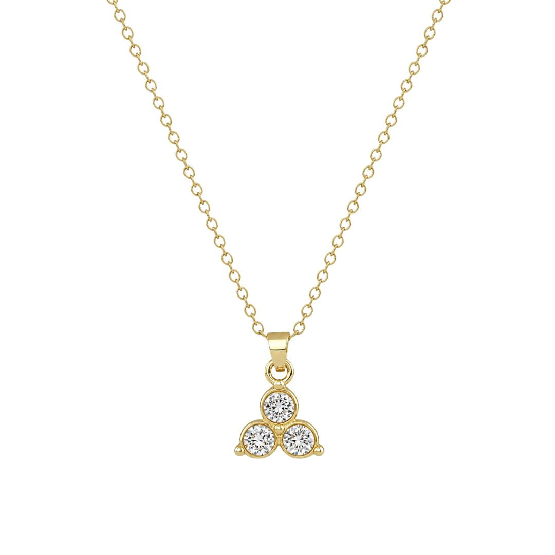 Elegant gold necklace with diamond-like stones