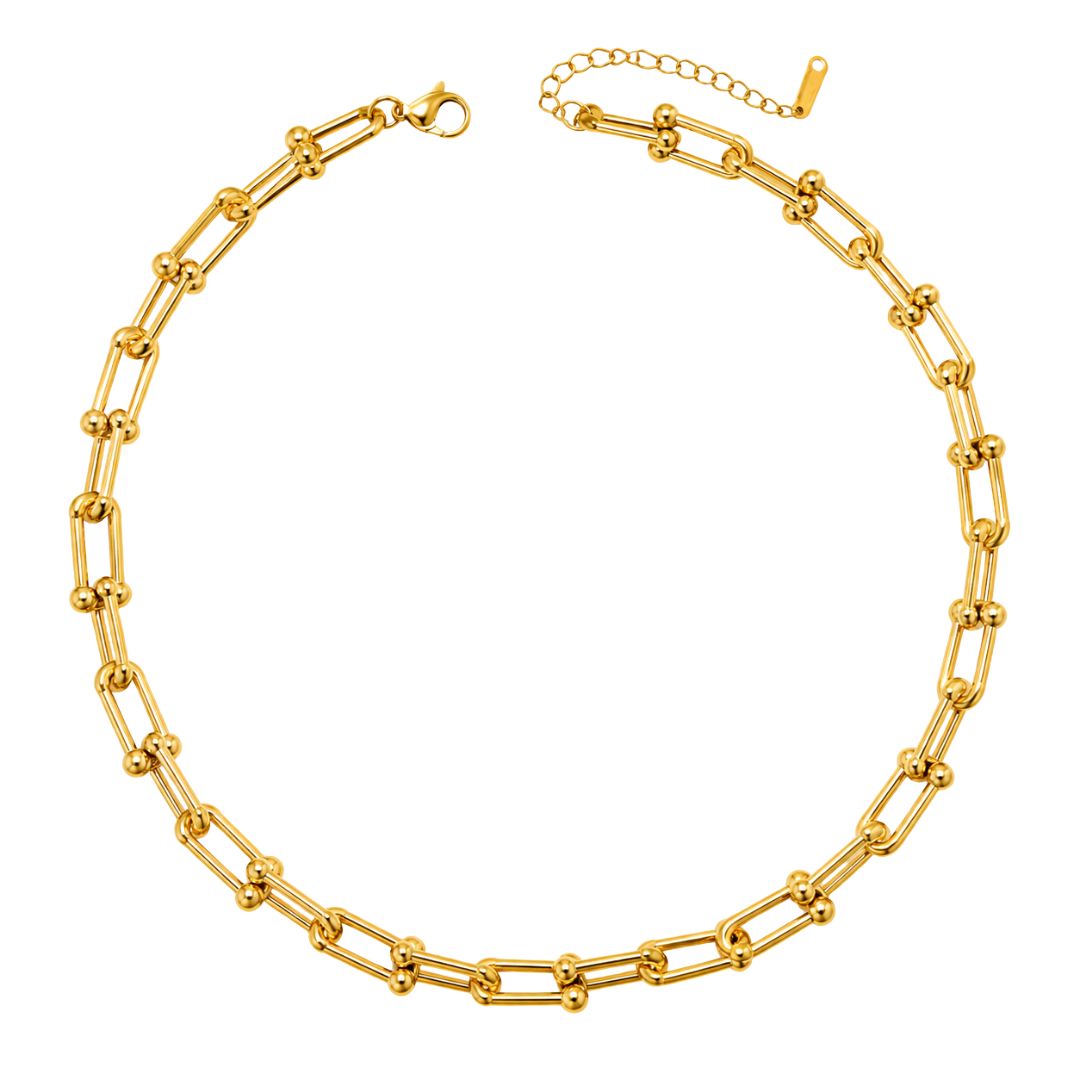 Collar oro eslabones estribos