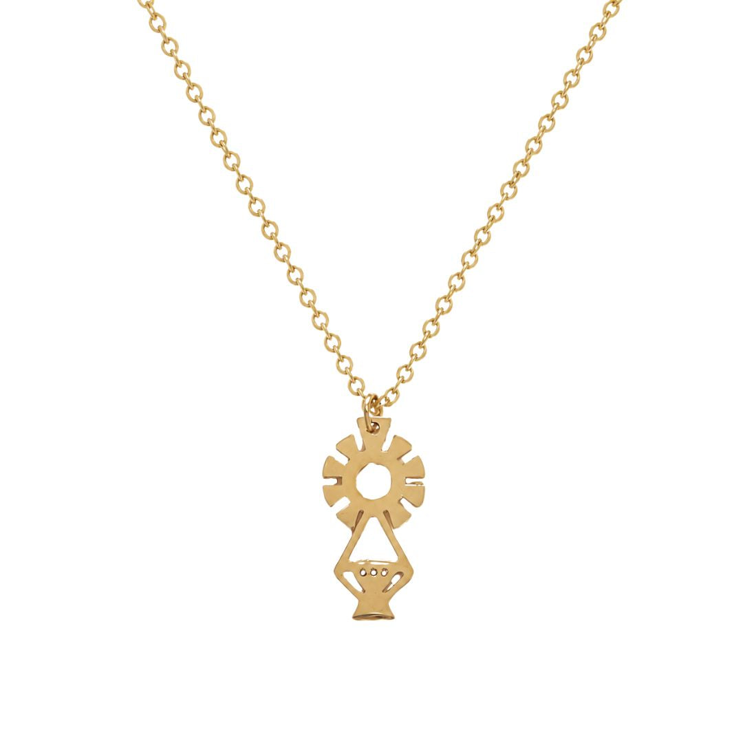 Gold geometric pendant necklace Virgen De Covadonga