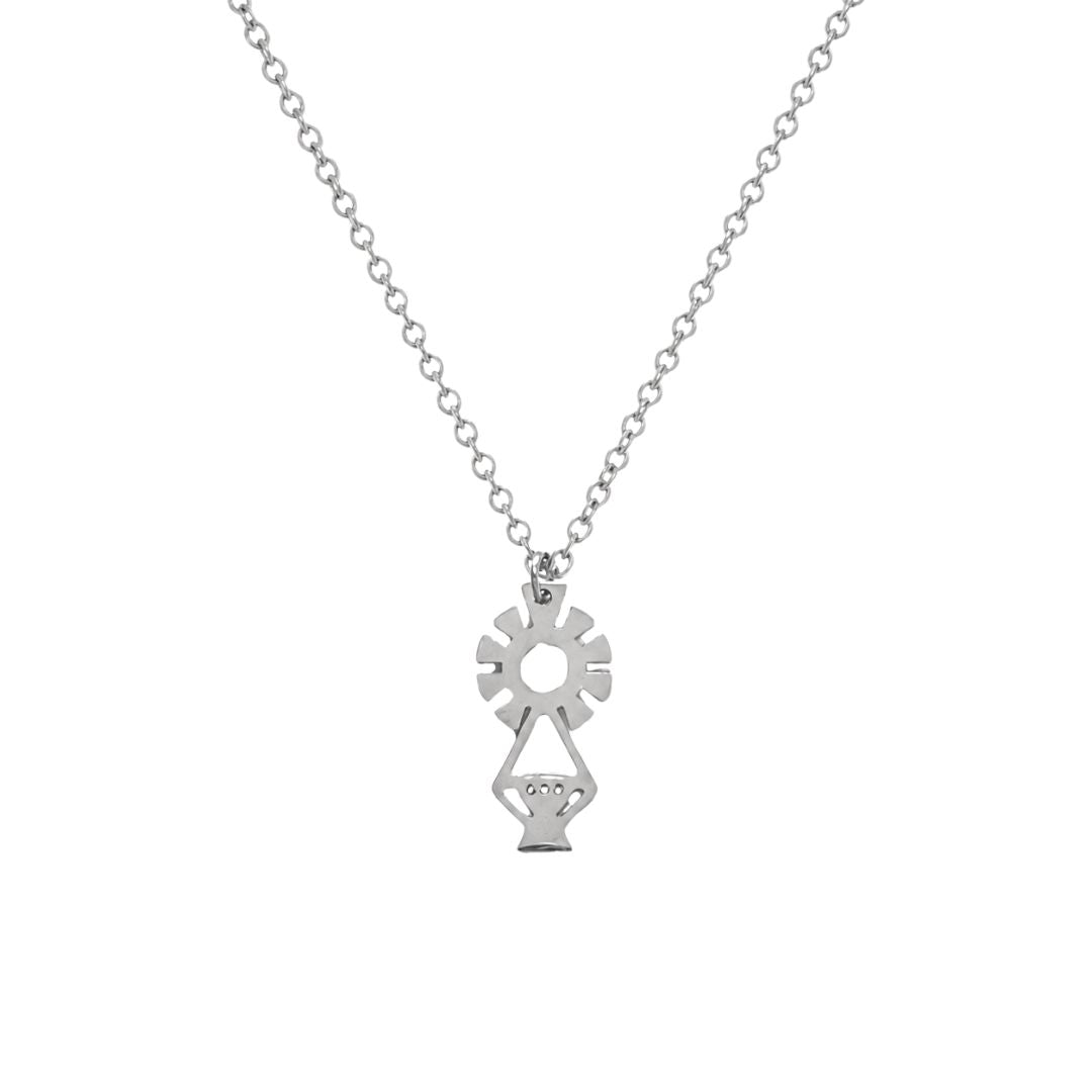 Silver geometric pendant necklace Virgen De Covadonga