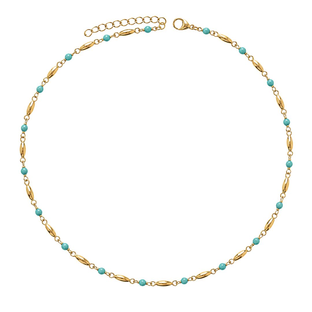 Delicate gold and turquoise necklace