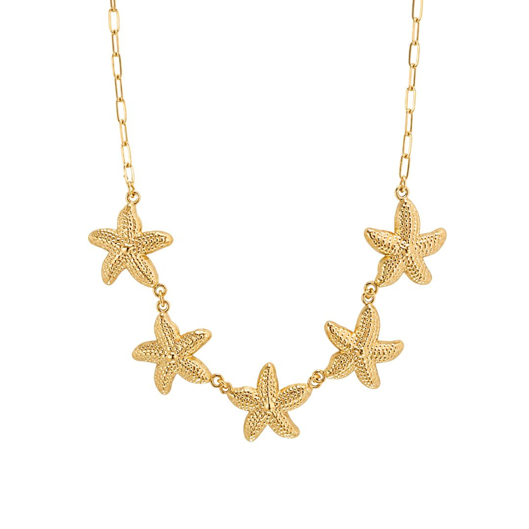 Gold starfish pendant necklace