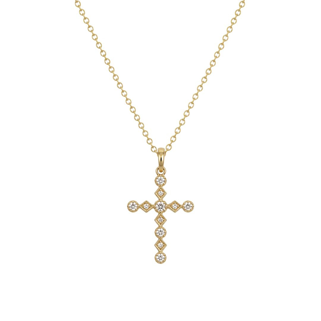 Elegant gold cross pendant necklace