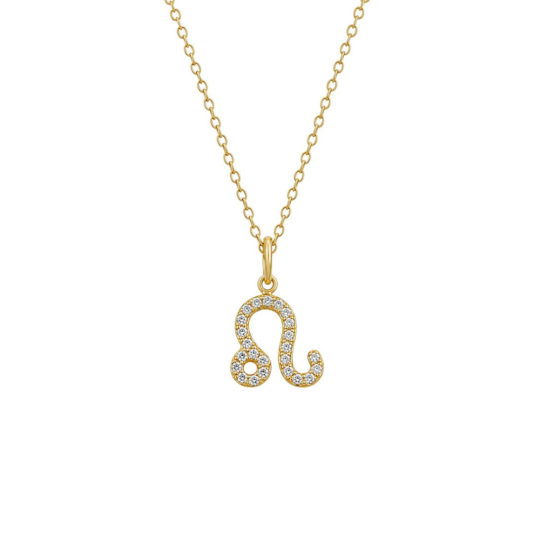 Minimal gold Leo pendant necklace