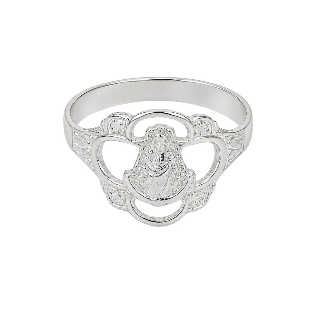 Virgin of El Rocío Ring, Sterling Silver Border