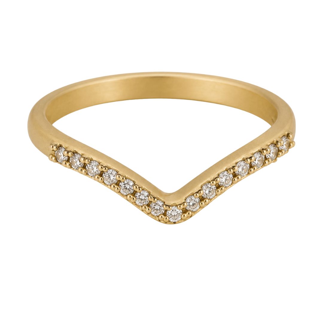 Wishbone CZ Ring