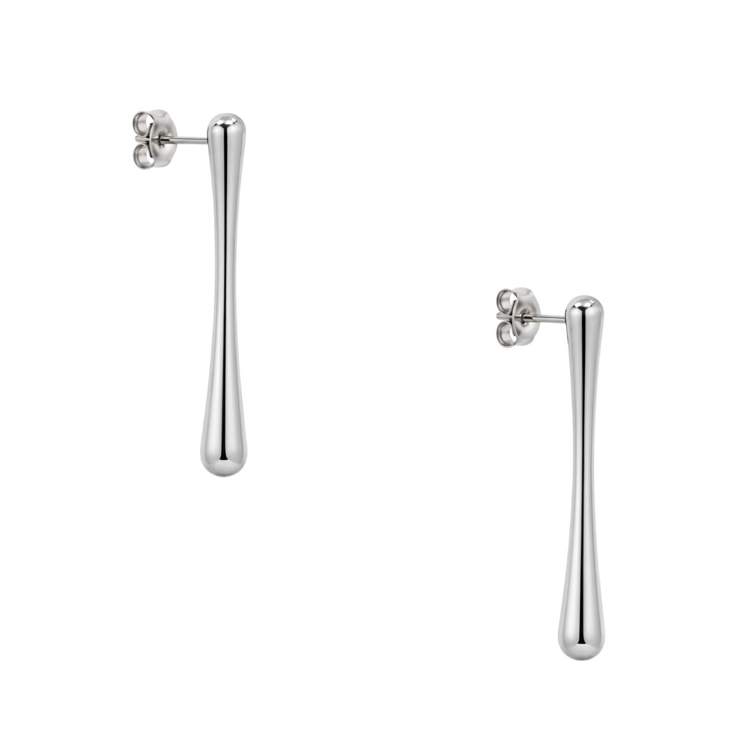 Elegant silver-tone drop earrings