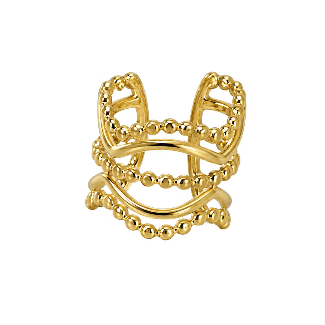 Gold-tone ear cuff with layered design